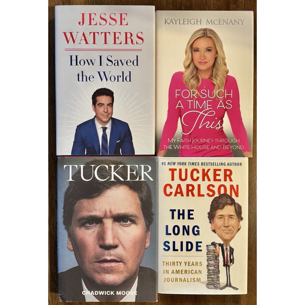 Tucker Carlson Kayleigh Mcenany Jesse Watters Signed Books Fox News Hardcover